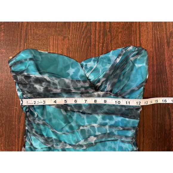 Vintage Y2K Teeze Me Black and Blue Animal Print Strapless Dress Size Small - Picture 10 of 12